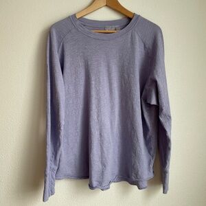 Zella Relaxed Washed Long Sleeve Slub Tee Purple